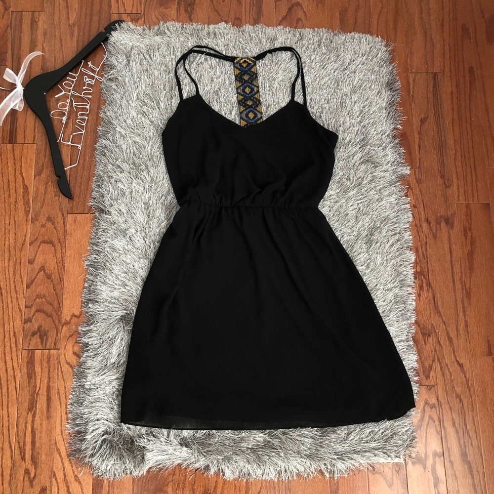 A. Byer Small Black Racerback Chiffon Summer Dress